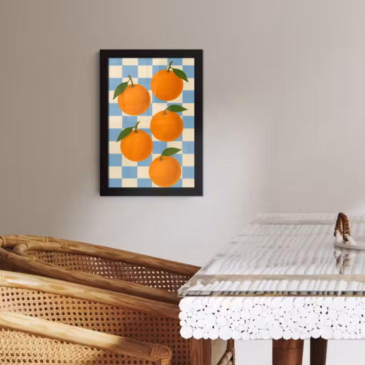 Bilder mit Rahmen - Orangen - Blätter - Blockiert - Blau — 4