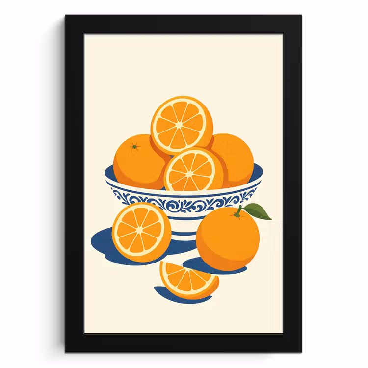 Bilder mit Rahmen - Schale - Minimalistisch - Orange - Orangen — 1
