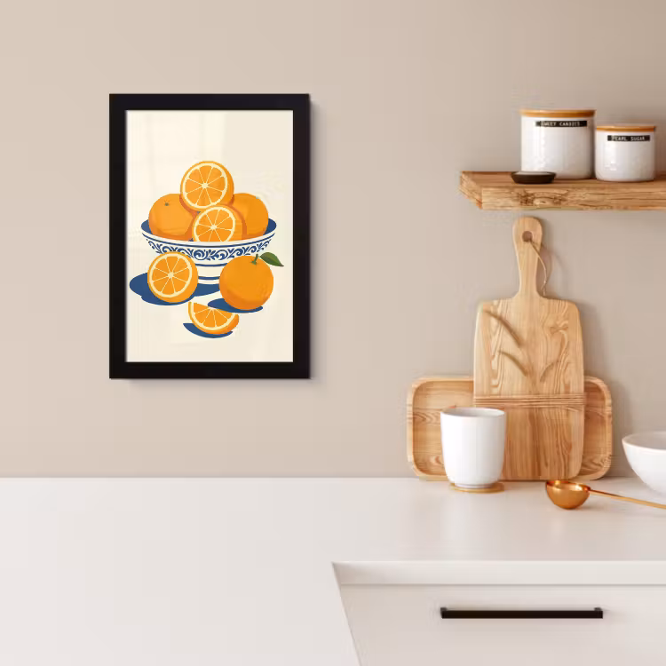 Bilder mit Rahmen - Schale - Minimalistisch - Orange - Orangen — 4