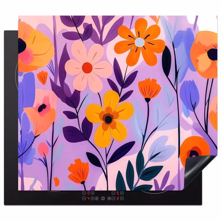 Herdabdeckplatte - Blumen - Bunt - Blätter — 1