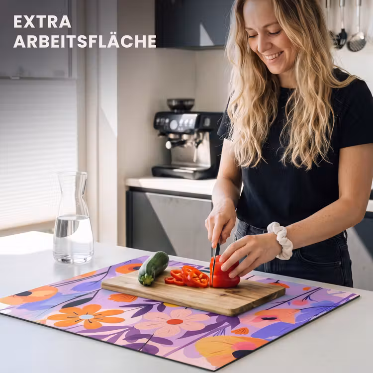 Herdabdeckplatte - Blumen - Bunt - Blätter — 5