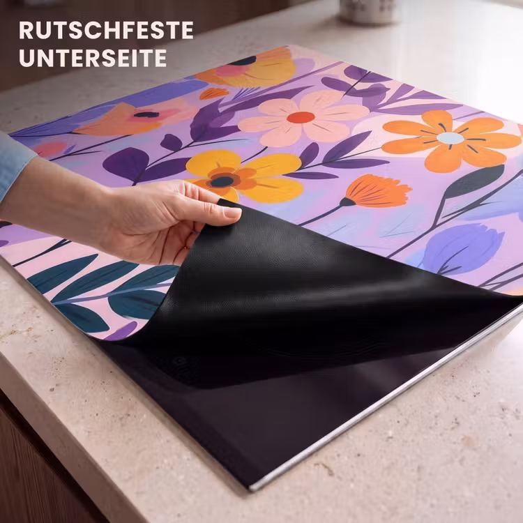 Herdabdeckplatte - Blumen - Bunt - Blätter — 6