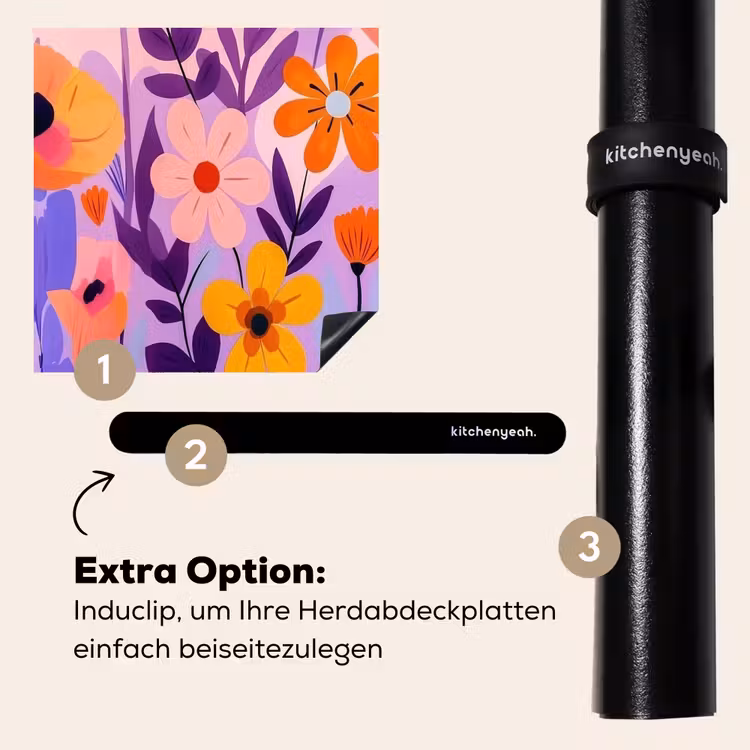 Herdabdeckplatte - Blumen - Bunt - Blätter — 8