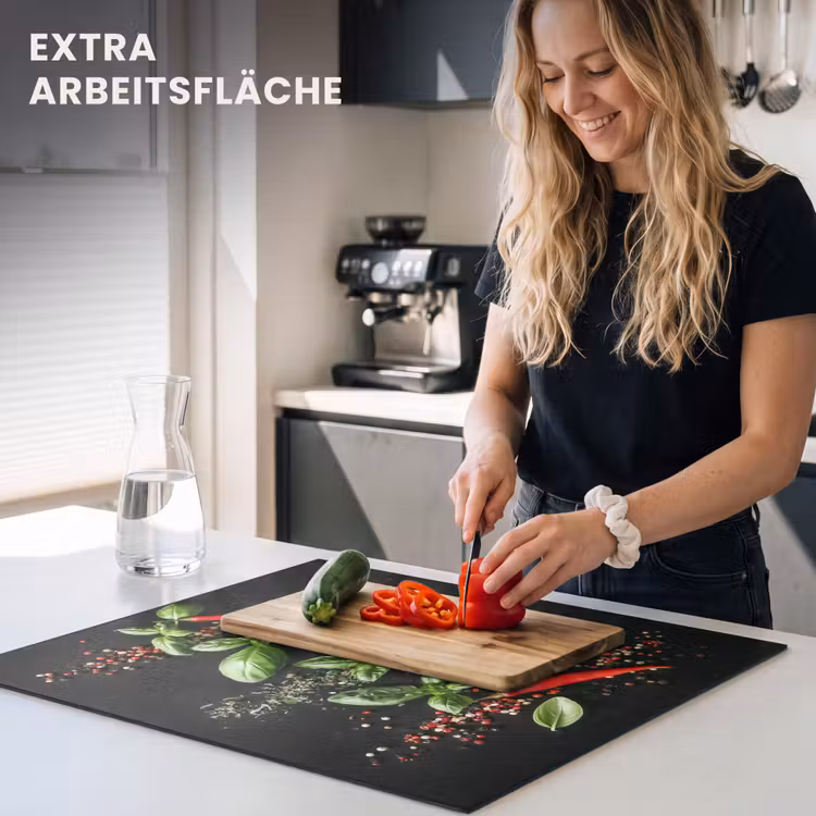 Herdabdeckplatte - Chili - Basilikum - Blätter - Rot — 5