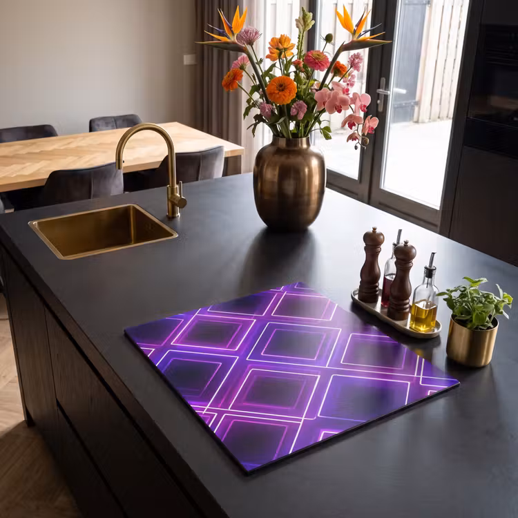 Herdabdeckplatte - Spiele - Diamanten - Neon - Lila — 2