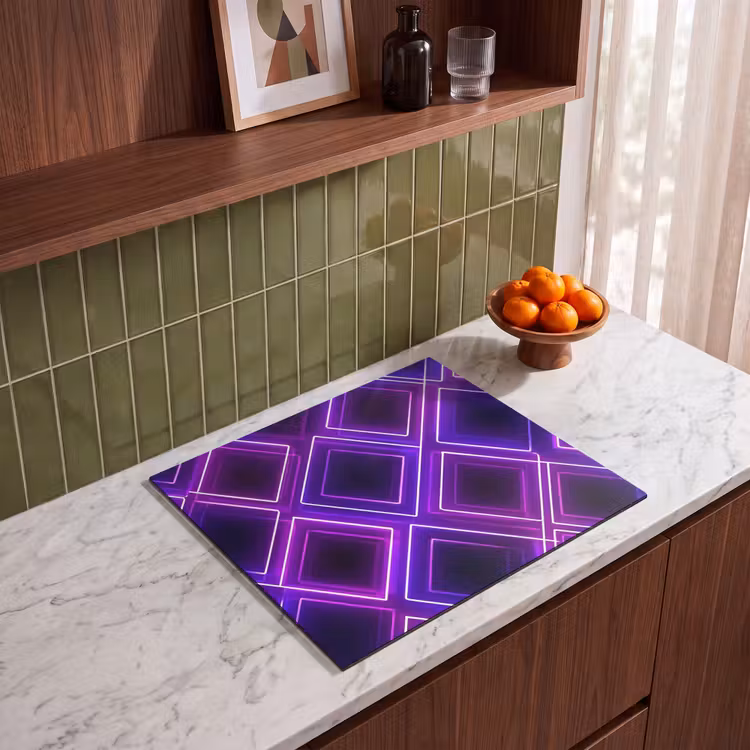 Herdabdeckplatte - Spiele - Diamanten - Neon - Lila — 4