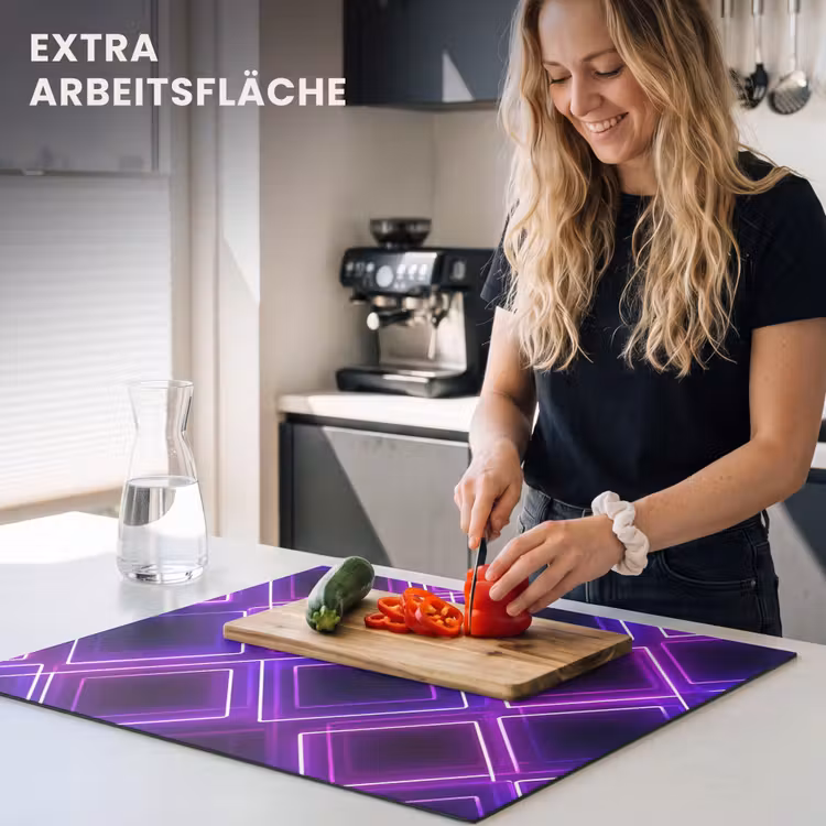 Herdabdeckplatte - Spiele - Diamanten - Neon - Lila — 5