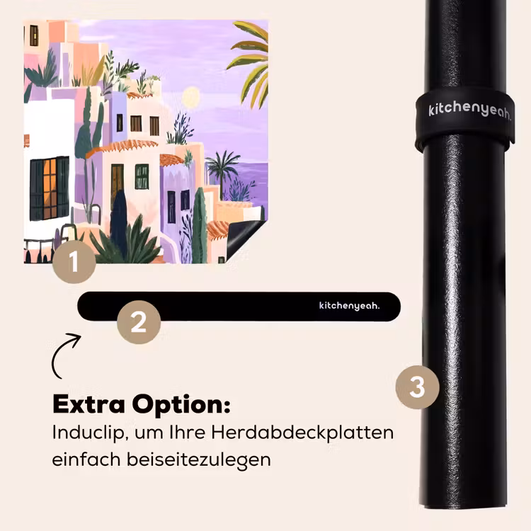 Herdabdeckplatte - Häuser - Minimalistisch - Palmen - Küstenlandschaft — 8