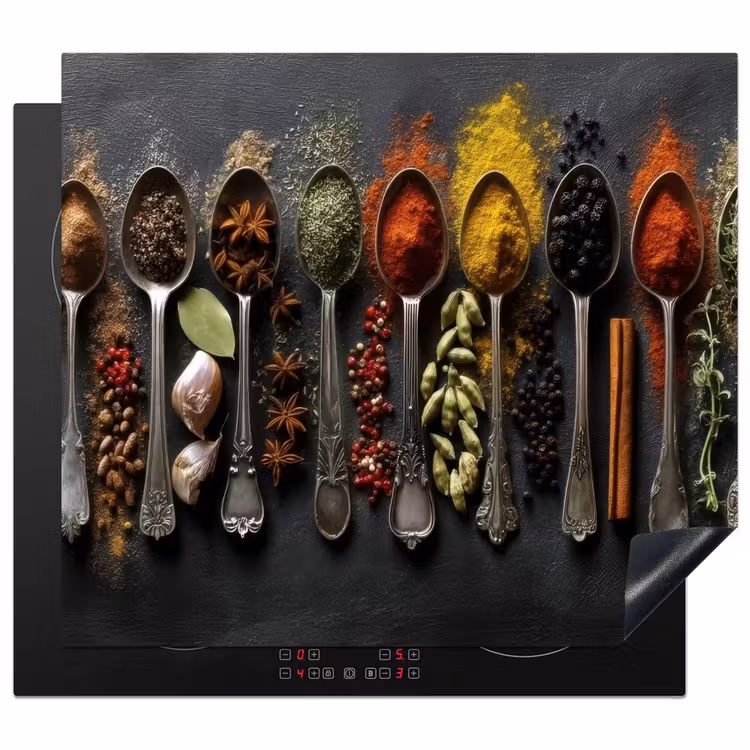 Herdabdeckplatte - Löffel - Gewürze - Zimt - Chili — 1