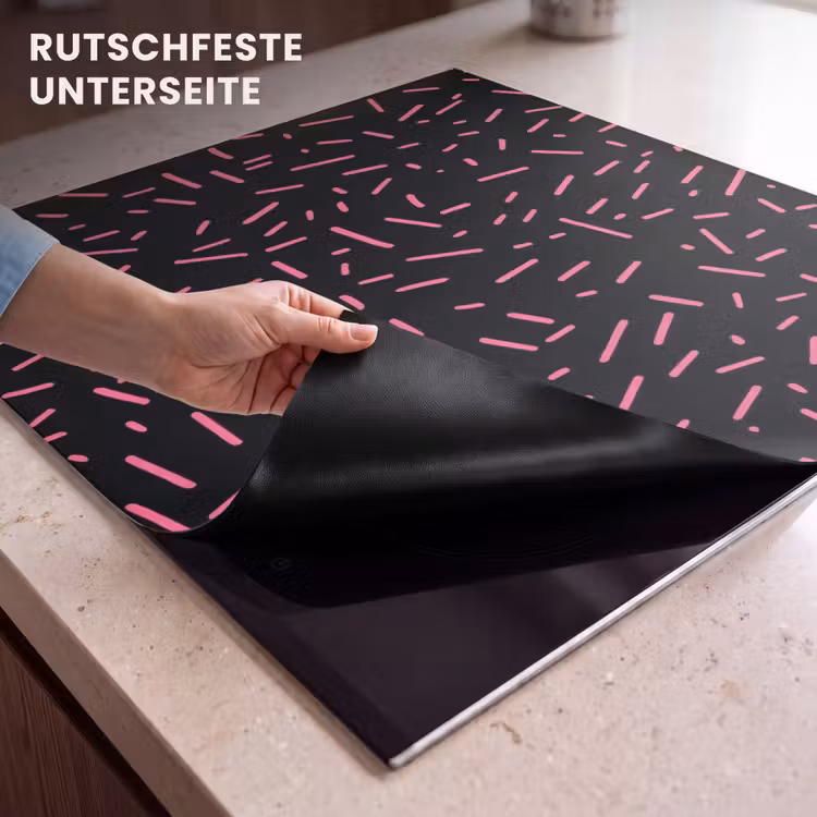 Herdabdeckplatte - Spiele - Streifen - Rosa - Abstrakt — 6