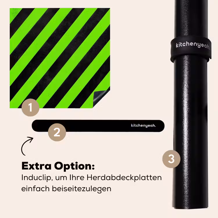 Herdabdeckplatte - Gaming - Streifen - Gewinkelt - Grün — 8