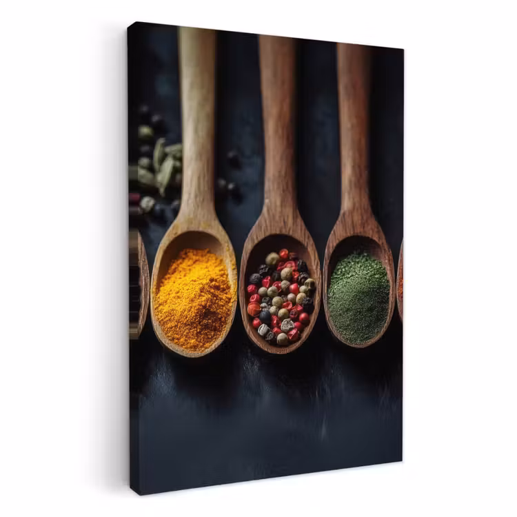 KitchenYeah - Küche - Leinwand - Holz - Löffel - Gewürze - Kräuter — 1