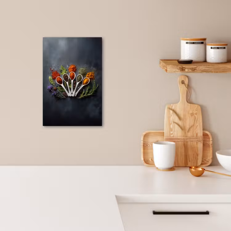 KitchenYeah - Küche - Leinwand - Löffel - Weiß - Pulver - Gewürze — 4