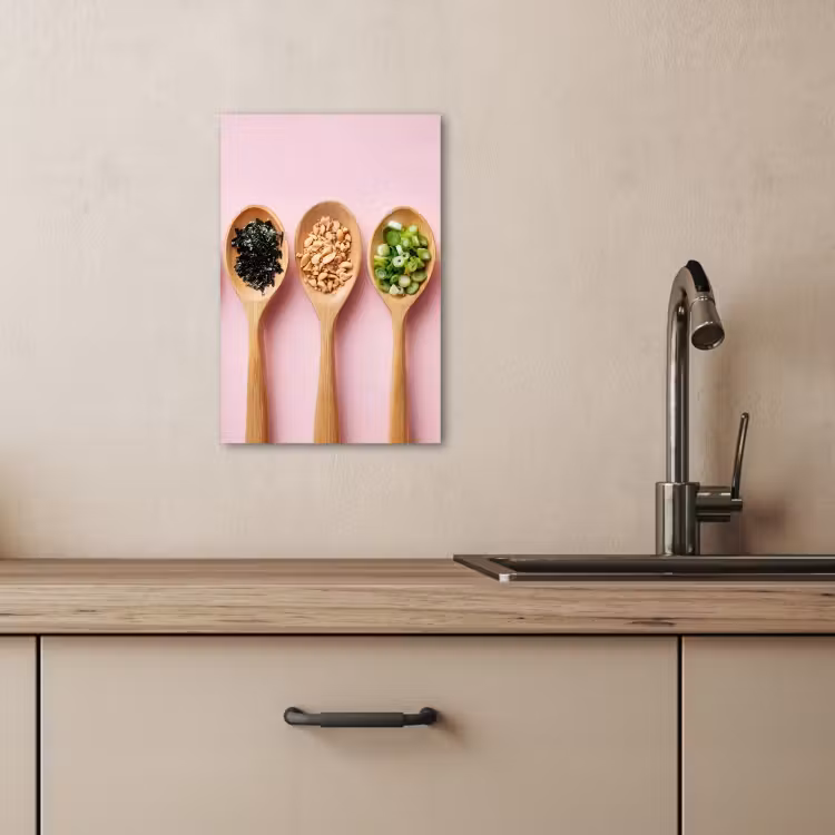 KitchenYeah - Küche - Leinwand - Zutaten - Löffel - Holz - Rosa — 1