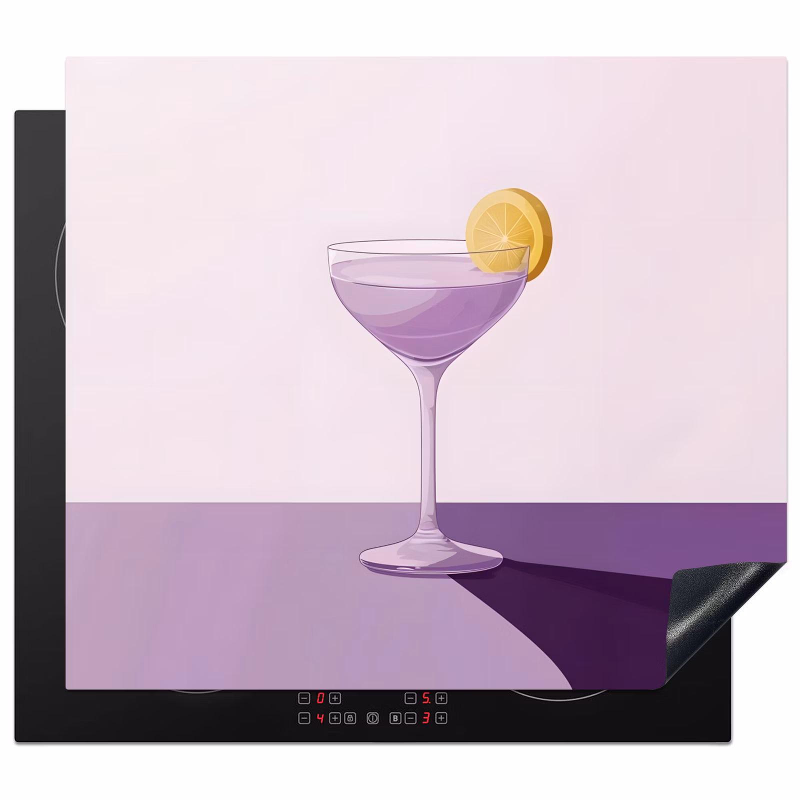 Herdabdeckplatte - Cocktail - Lila - Minimalistisch - Zitrone — 1