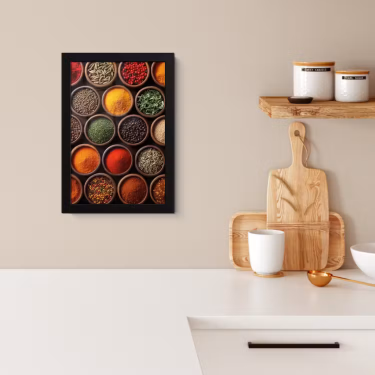 Bilder mit Rahme - Tabletts - Holz - Kräuter - Farbenfroh — 2