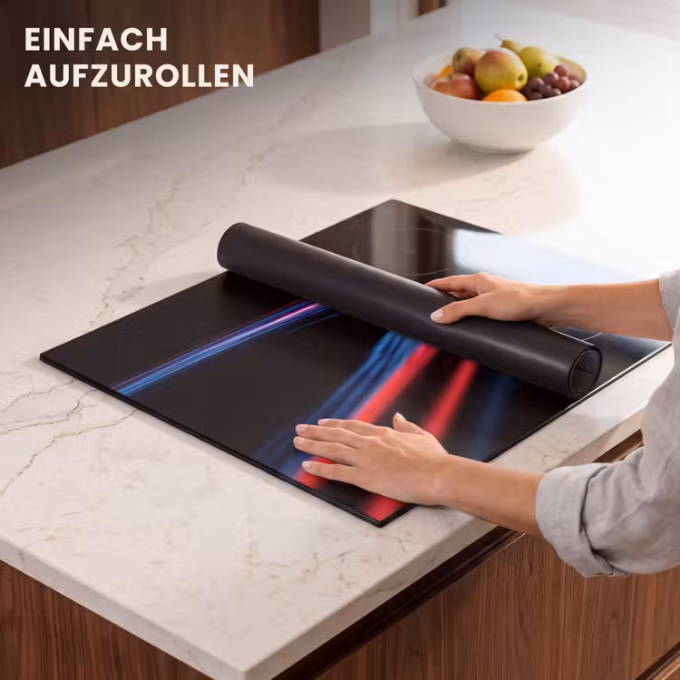 Herdabdeckplatte - Gaming - Leichte Spuren - Wellenförmig - Rot — 7