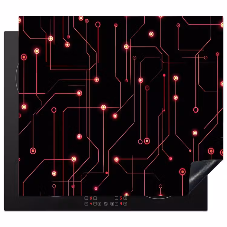Herdabdeckplatte - Spiele - Linien - Netzwerk - Punkte - Rot — 1