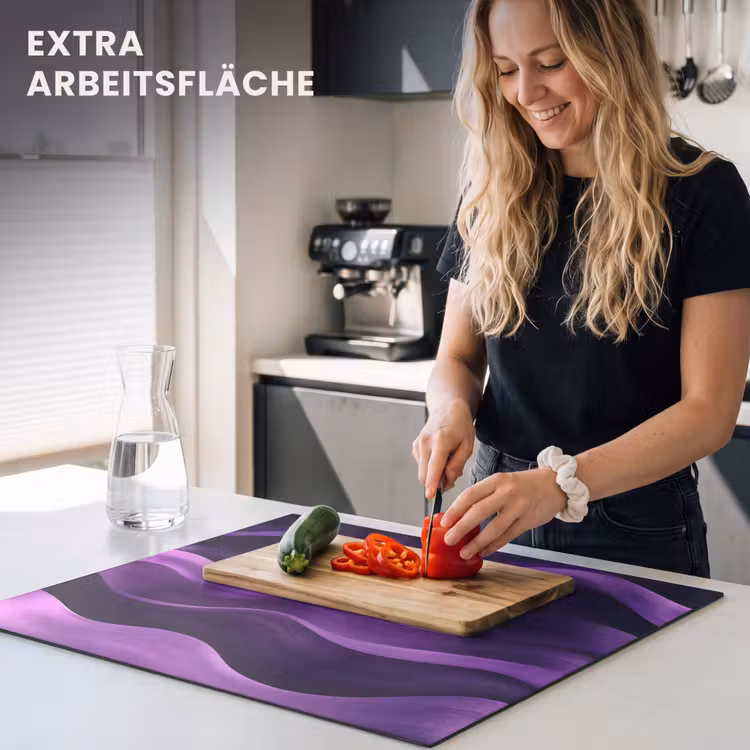 Herdabdeckplatte - Wellen - Abstrakt - Lila — 5