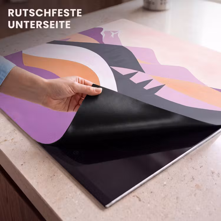 Herdabdeckplatte - Abstrakt - Hügel - Bäume - Grün — 6