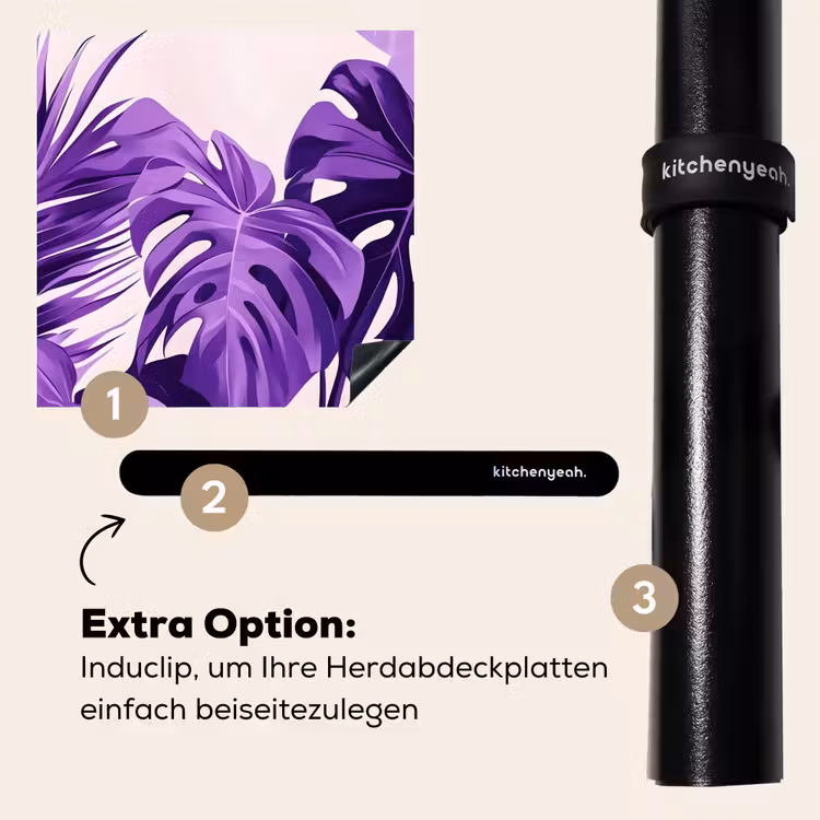 Herdabdeckplatte - Blätter - Lila - Tropisch - Abstrakt — 8