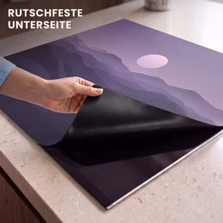 Herdabdeckplatte - Hügel - Lila - Nebel - Sonne — 6