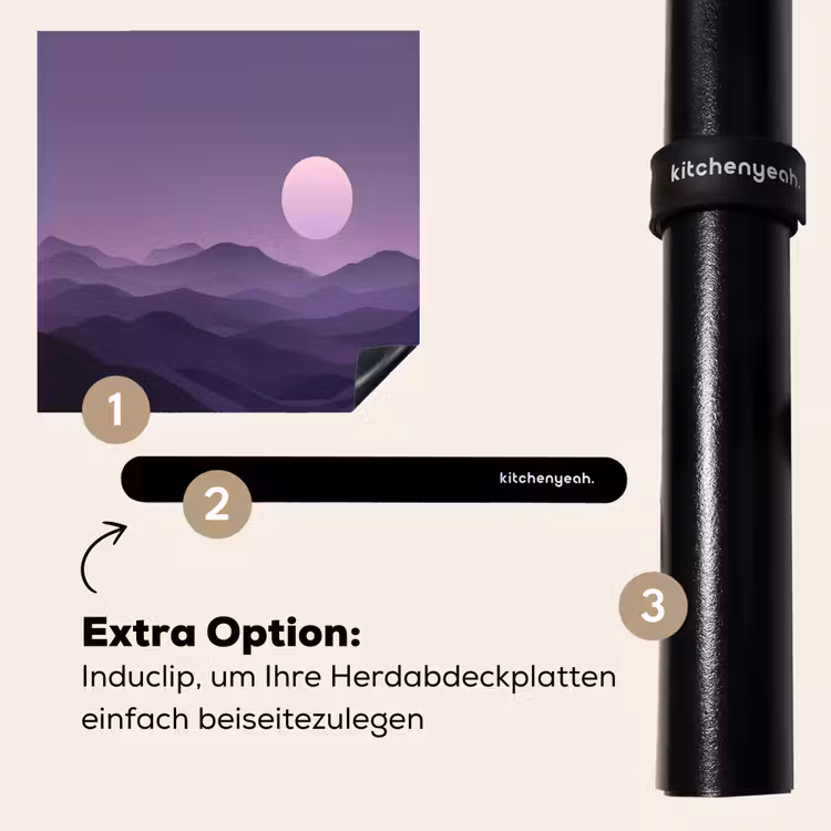 Herdabdeckplatte - Hügel - Lila - Nebel - Sonne — 8