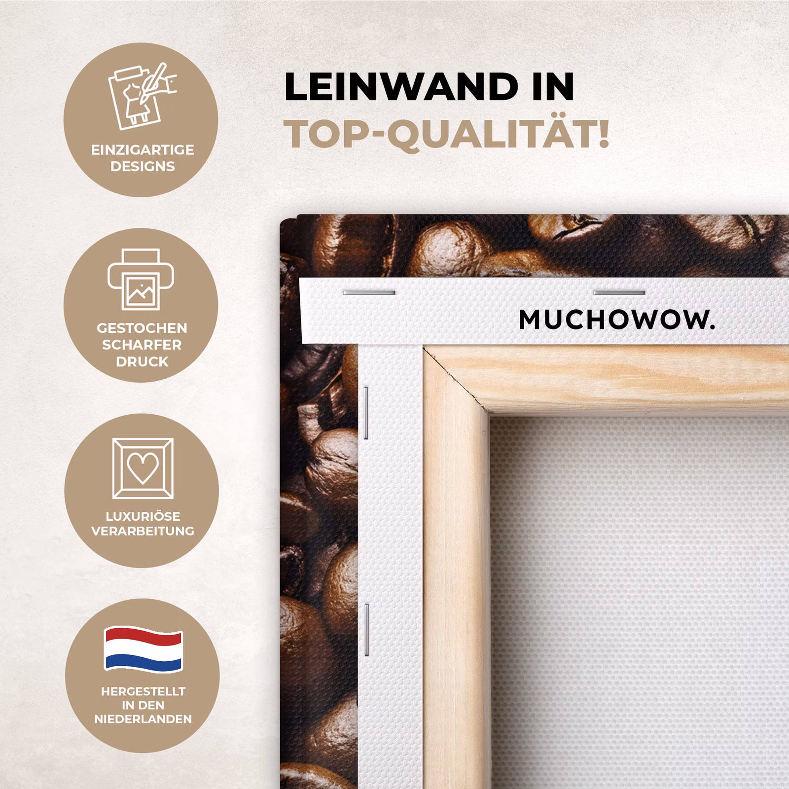 KitchenYeah - Küche - Leinwand - Bohnen - Nahaufnahme - Dunkelbraun — 1