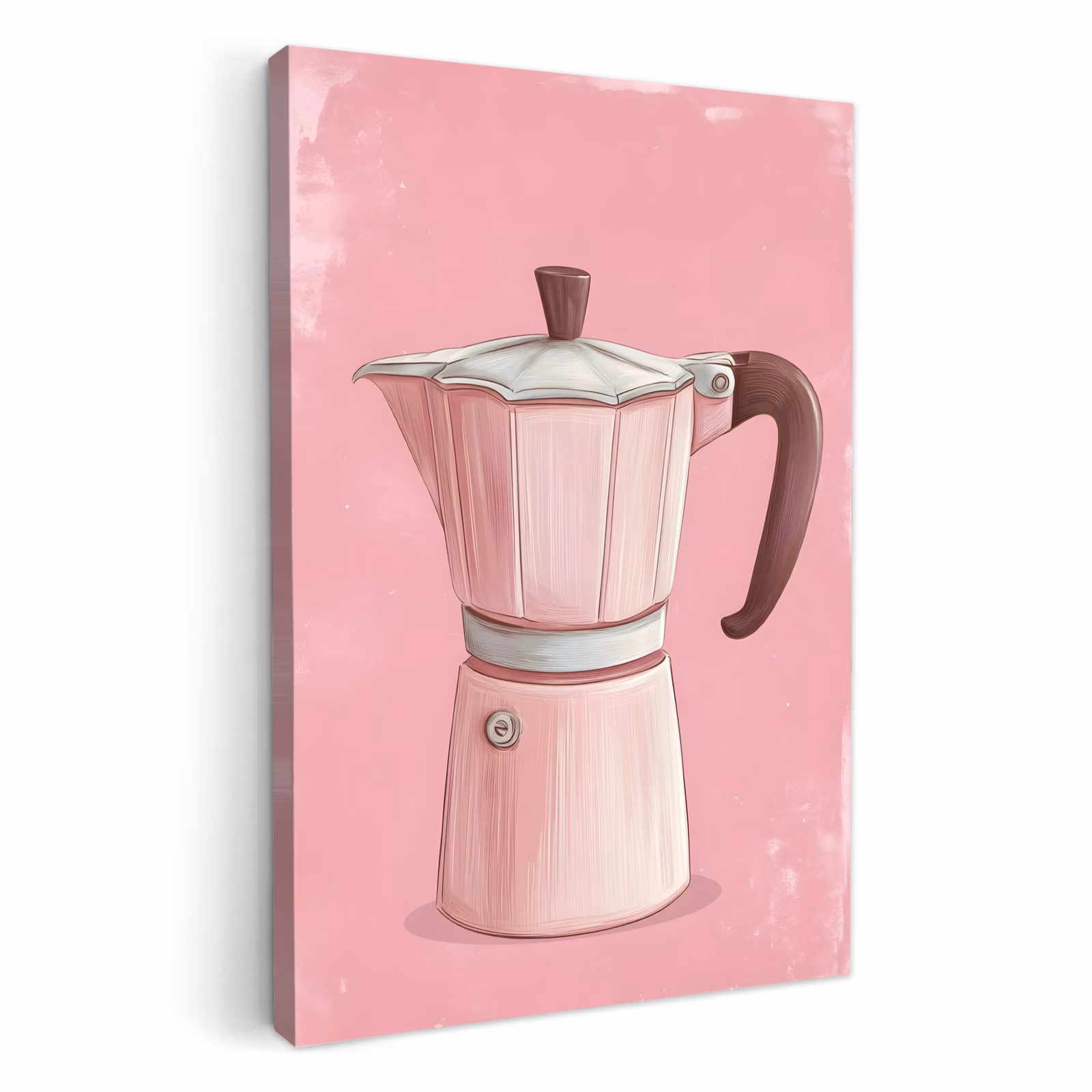 KitchenYeah - Küche - Leinwand - Rosa - Becher Kanne - Illustration - Kaffee — 1