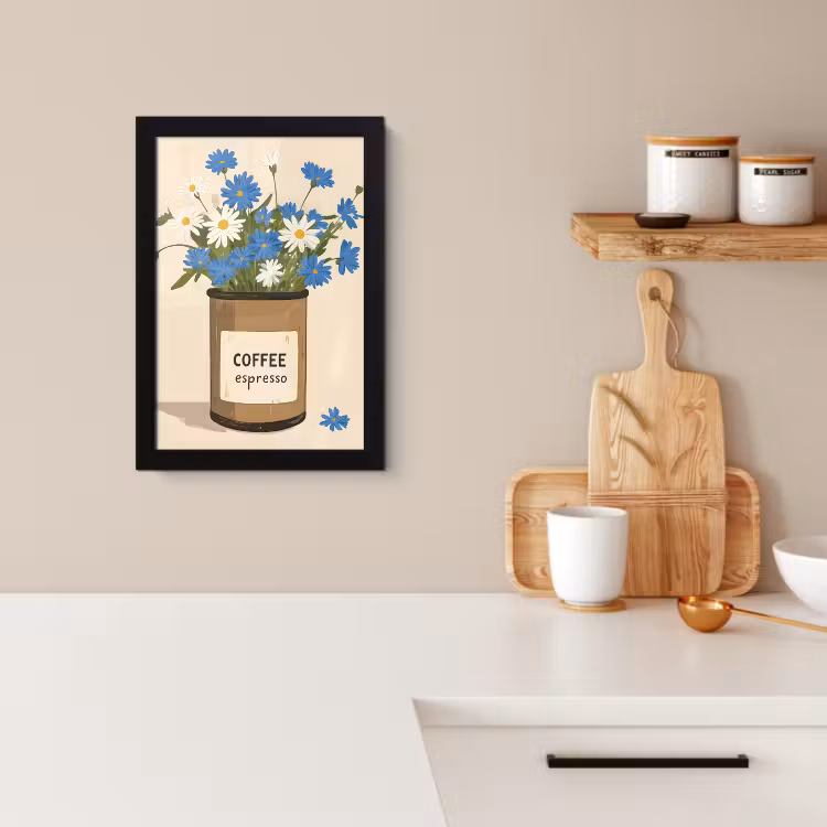 Bilder mit Rahme - Kaffee - Dose - Minimalistisch - Blumen — 2