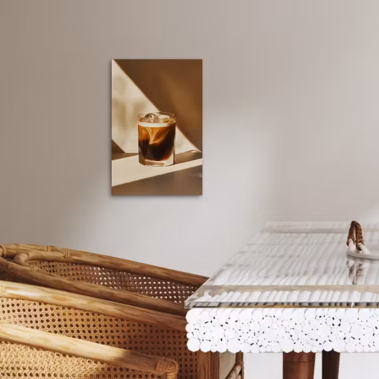KitchenYeah - Küche - Leinwand - Glas - Eiskaffee - Schatten - Braun — 1
