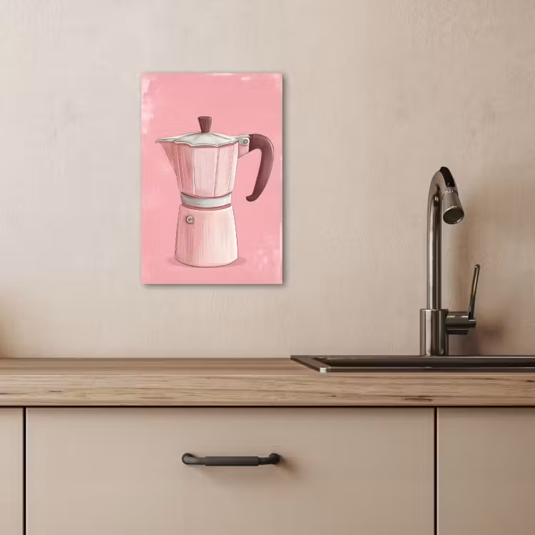 KitchenYeah - Küche - Leinwand - Rosa - Becher Kanne - Illustration - Kaffee — 4