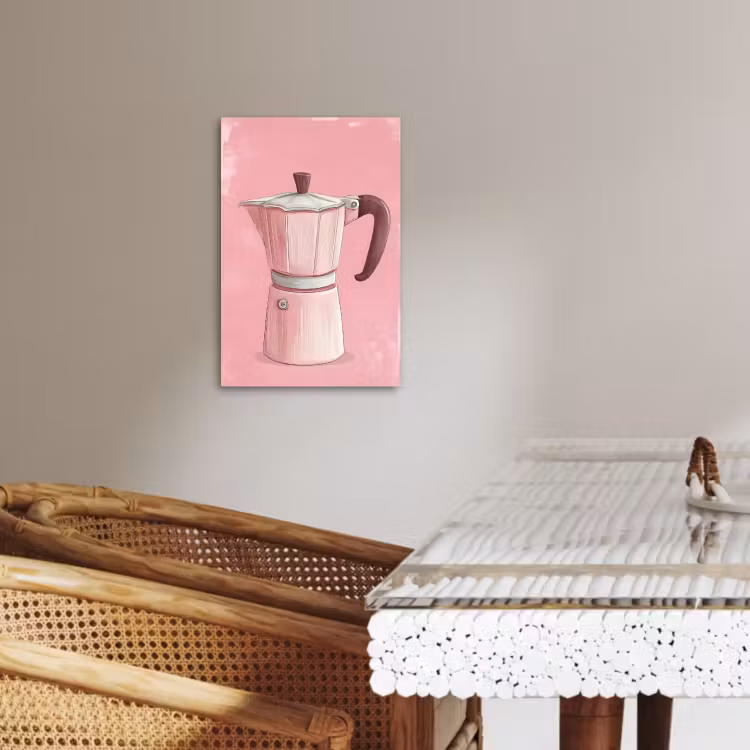 KitchenYeah - Küche - Leinwand - Rosa - Becher Kanne - Illustration - Kaffee — 5