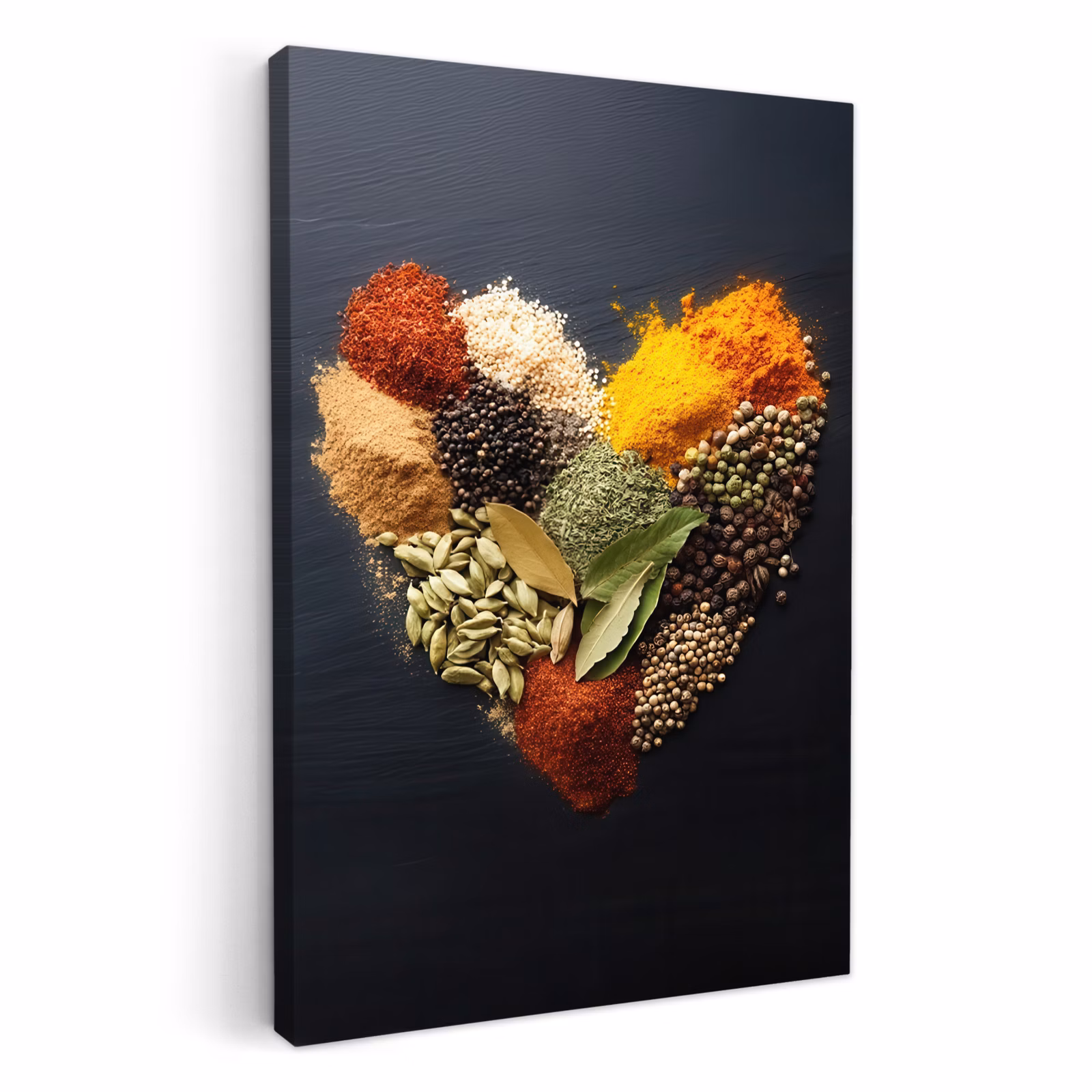 KitchenYeah - Küche - Leinwand - Gewürze - Mischung - Herzform - Schwarz — 1