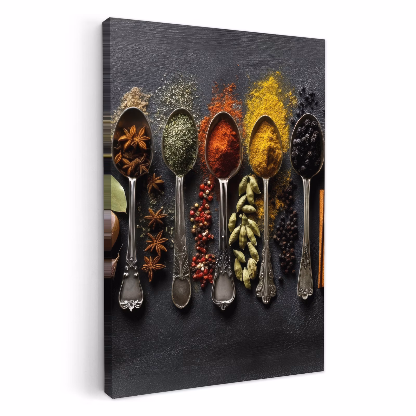 KitchenYeah - Küche - Leinwand - Löffel - Gewürze - Zimt - Chili — 1