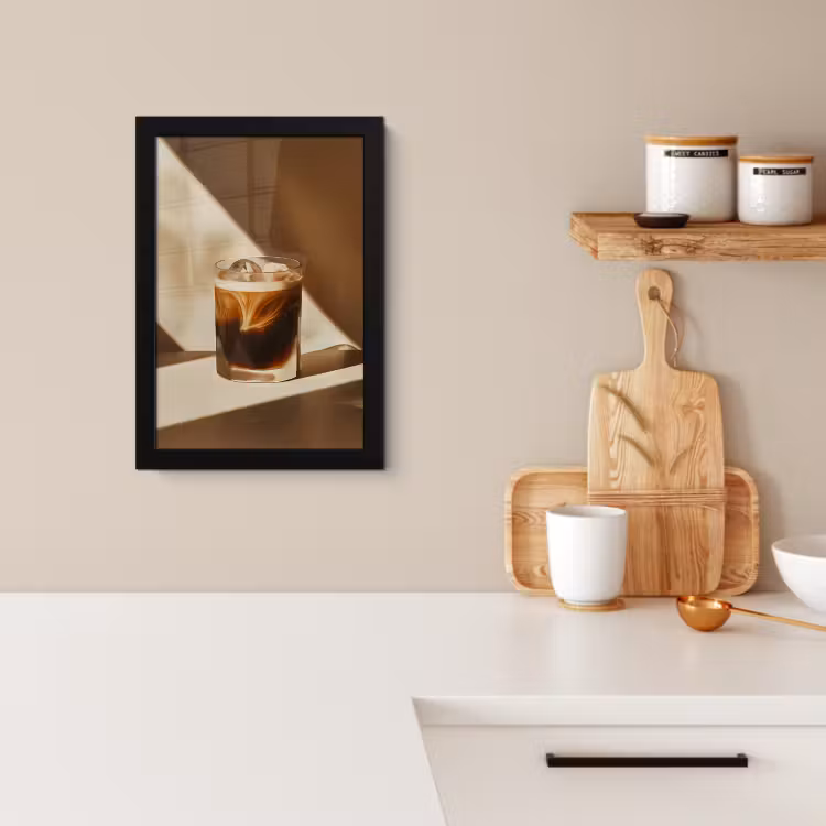 Bilder mit Rahme - Glas - Eiskaffee - Schatten - Braun — 4
