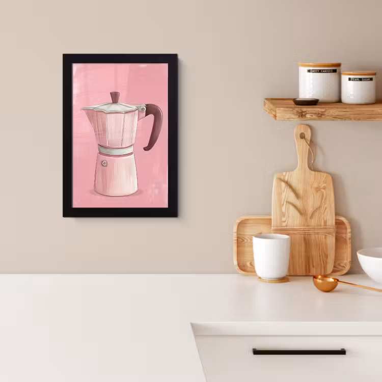 Bilder mit Rahme - Rosa - Becher Kanne - Illustration - Kaffee — 2