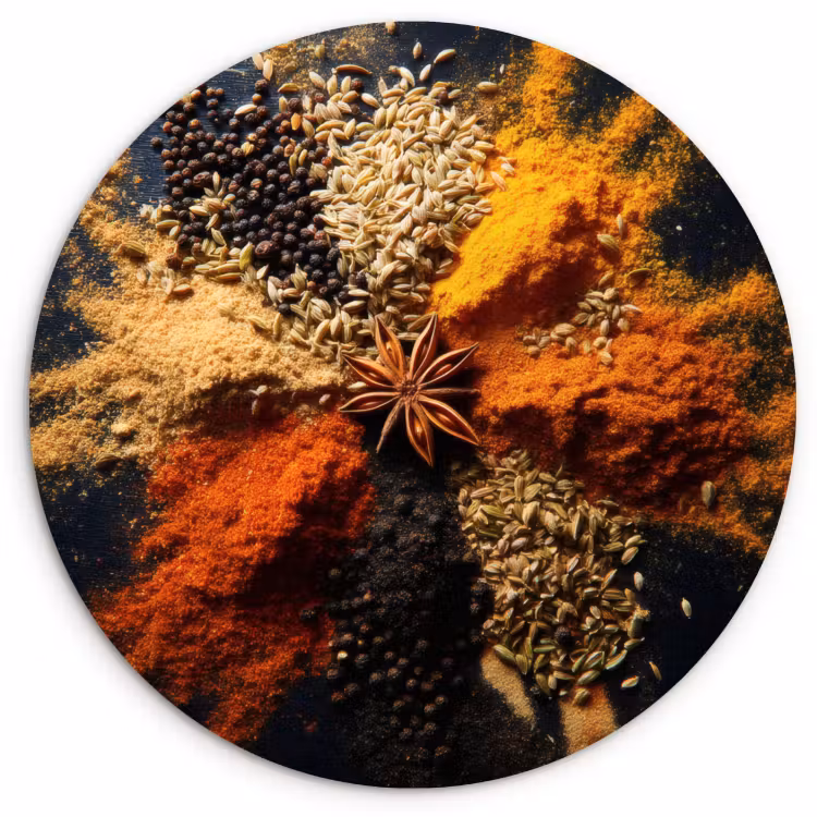 KitchenYeah - Küche - Forex Wandkreis - Gewürze - Explosion - Orange — 4