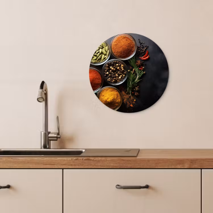 KitchenYeah - Küche - Forex Wandkreis - Gläser - Tabletts - Blätter - Kräuter — 2