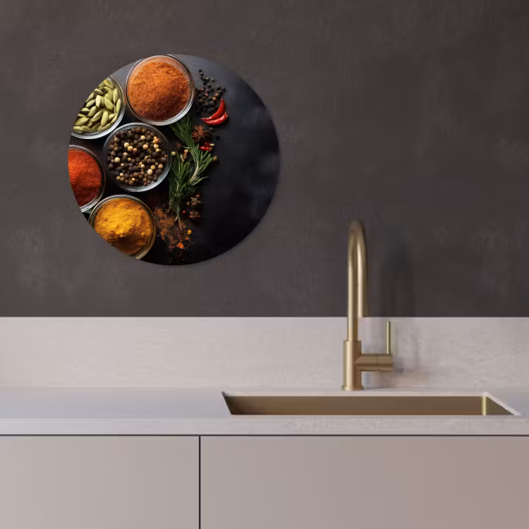 KitchenYeah - Küche - Forex Wandkreis - Gläser - Tabletts - Blätter - Kräuter — 3