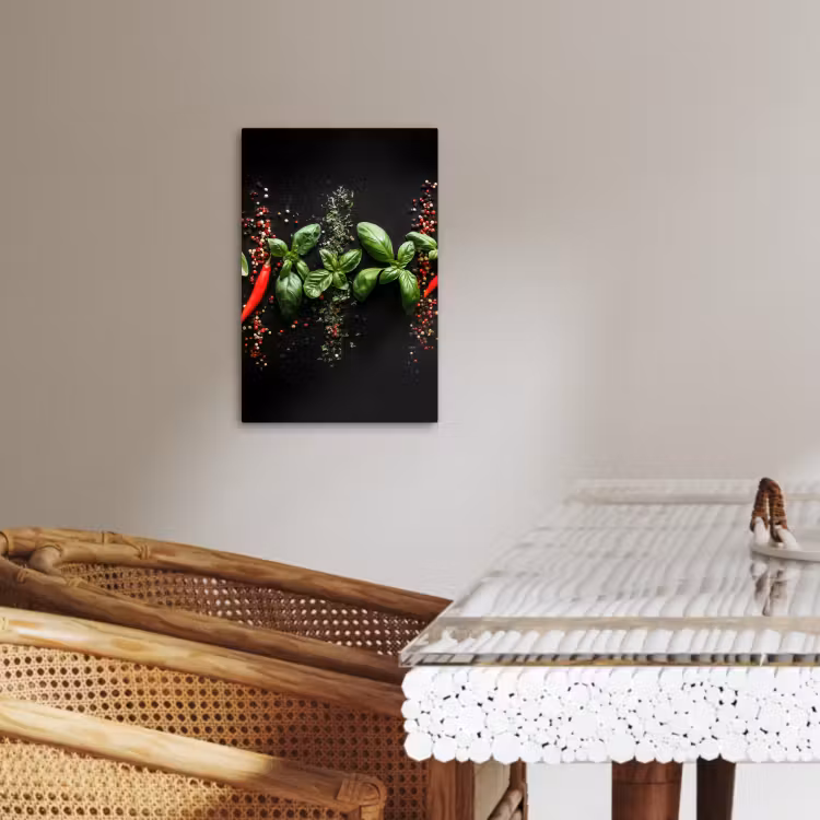 KitchenYeah - Küche - Leinwand - Chili - Basilikum - Blätter - Rot — 3