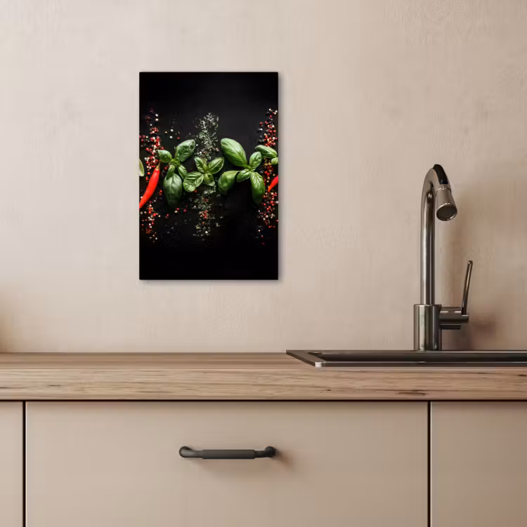 KitchenYeah - Küche - Leinwand - Chili - Basilikum - Blätter - Rot — 5