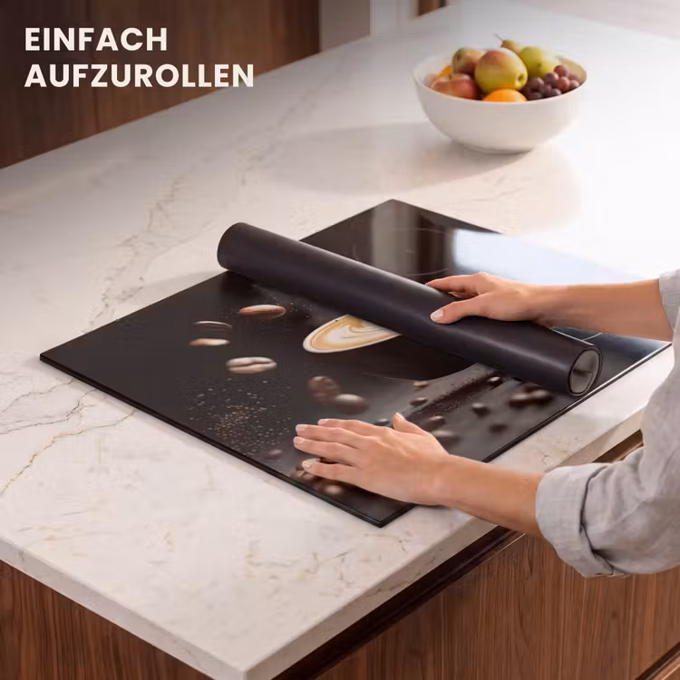 Herdabdeckplatte - Cappuccino - Tasse - Bohnen - Braun — 7