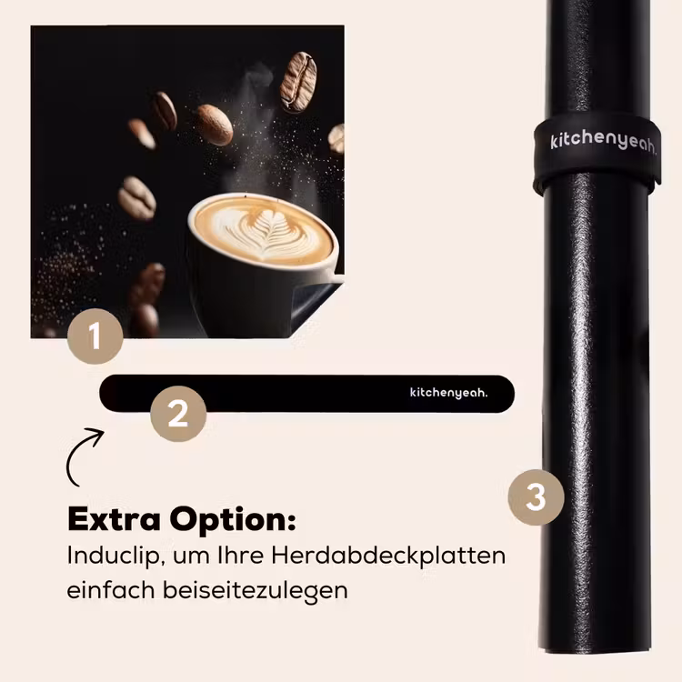Herdabdeckplatte - Cappuccino - Tasse - Bohnen - Braun — 8