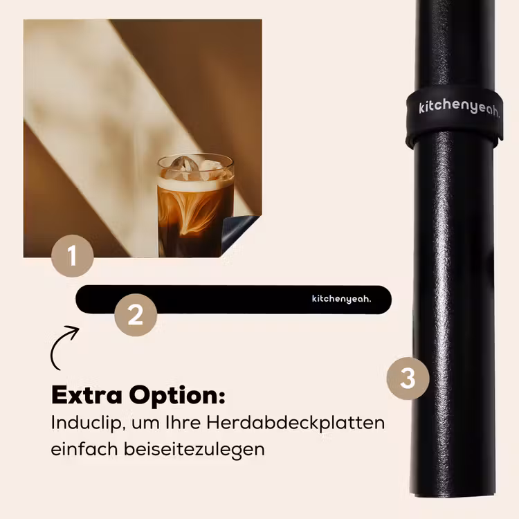 Herdabdeckplatte - Glas - Eiskaffee - Schatten - Braun — 8