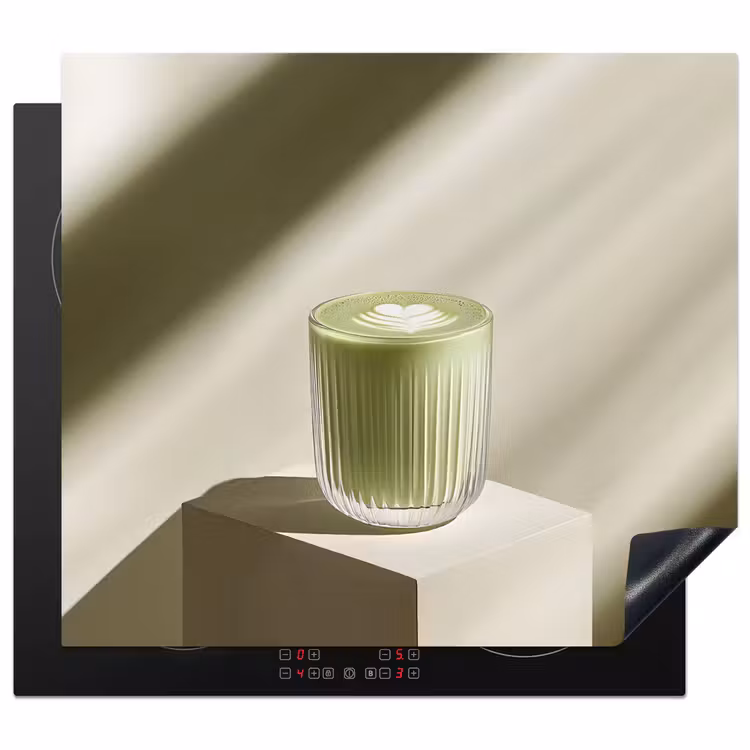 Herdabdeckplatte - Matcha - Glas - Grün - Minimalistisch — 1