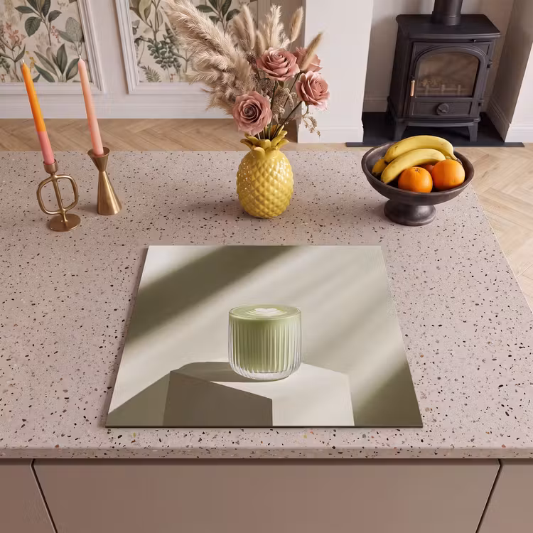 Herdabdeckplatte - Matcha - Glas - Grün - Minimalistisch — 3