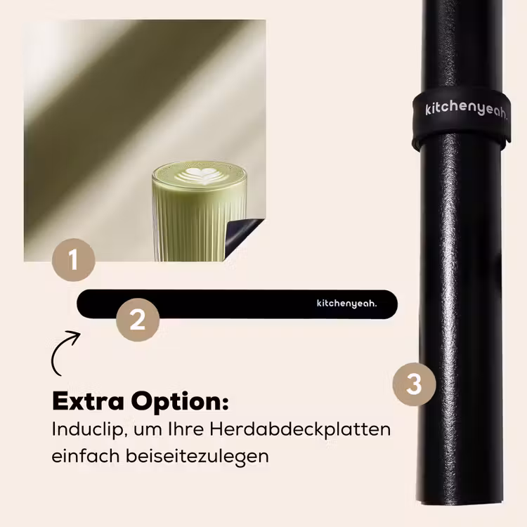 Herdabdeckplatte - Matcha - Glas - Grün - Minimalistisch — 8