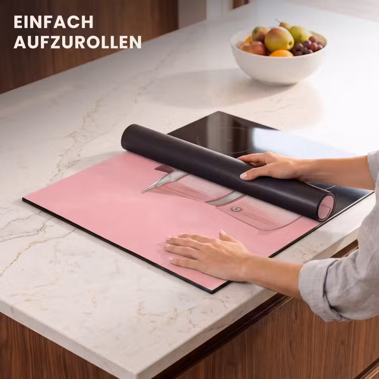 Herdabdeckplatte - Rosa - Becher Kanne - Illustration - Kaffee — 7