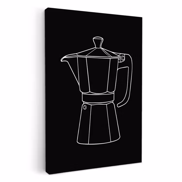 KitchenYeah - Küche - Leinwand - Becher Topf - Schwarz - Weiß - Strichzeichnung — 2